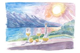 Gardasee mit Limoncello und unglaublicher Aussicht auf Berge und See von Markus Bleichner