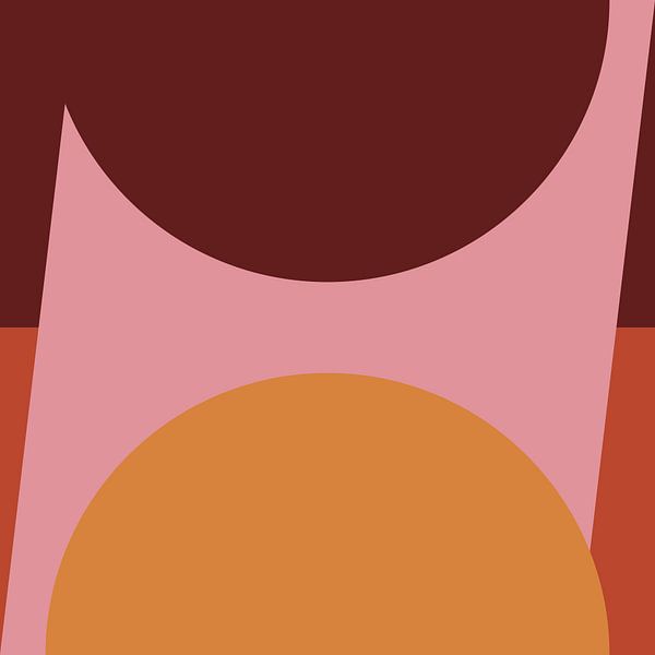 Abstracte vormen in retro kleuren van Dina Dankers