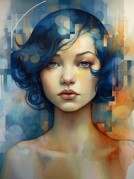 Blue haired Girl - 02 von Emel Tunaboylu by The Artcircle