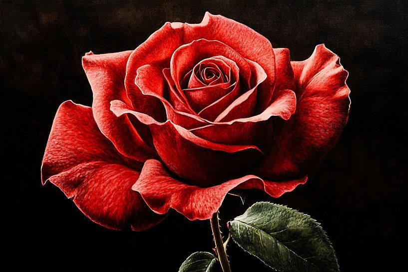 Détail d'une rose rouge en gros plan par Imperial Art House