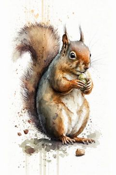 Eichhörnchen mit Nuss von Vivian Jolie