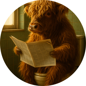 Schotse Hooglander op het Toilet van But First Framing