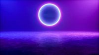 a studio background lit in blue and purple (3d rendering)