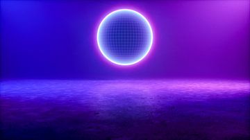 a studio background lit in blue and purple (3d rendering) sur Rainer Zapka