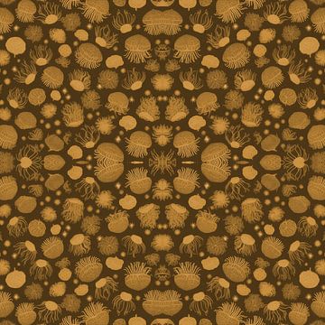 jellyfish pattern gold by Wilfried van Dokkumburg