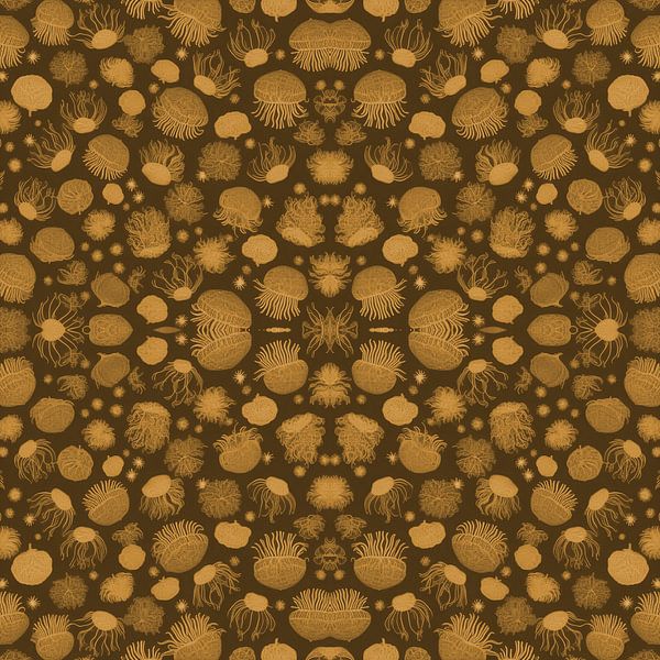 jellyfish pattern gold by Wilfried van Dokkumburg