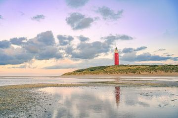 Leuchtturm von Texel in den Dünen an einem ruhigen Herbstnachmittag von Sjoerd van der Wal Fotografie