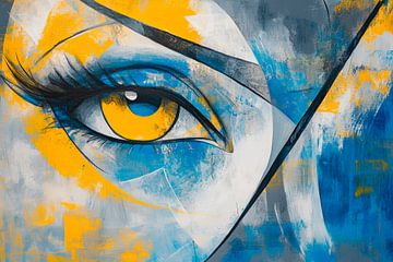Eye in blue and yellow - an expression of emotion by Poster Art Shop