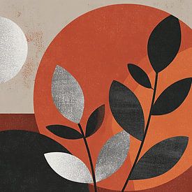 Kreisförmige Botanicals in erdigen Tönen von ARTEO Gemälde