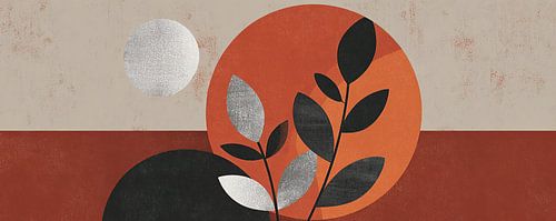 Kreisförmige Botanicals in erdigen Tönen