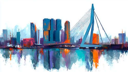 Rotterdam skyline with perfect reflection