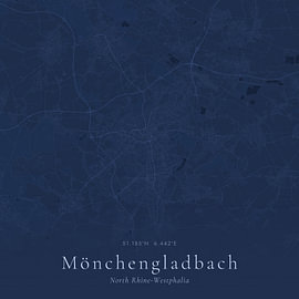 Vintage map of Mönchengladbach, Germany by Prints of Place