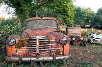 Abandoned orange car