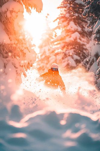 Wintersportavontuur in het zonlicht