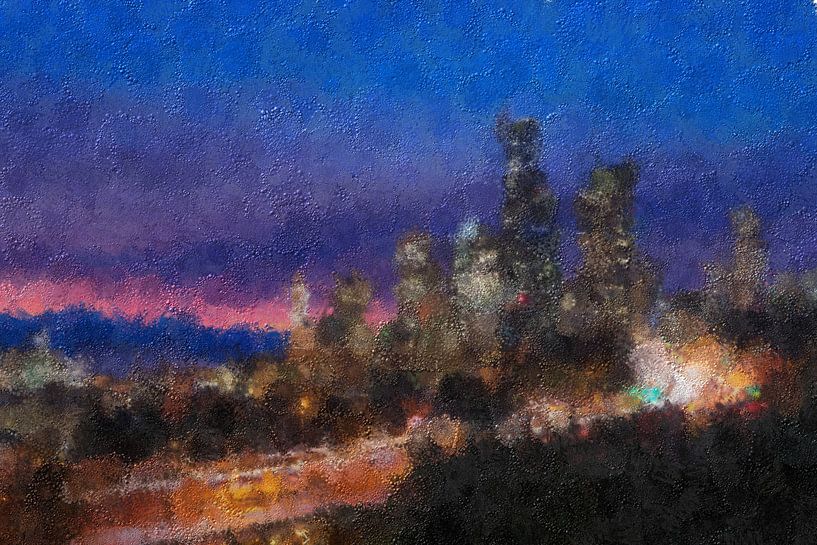 Abstract stadsscene van Maurice Dawson