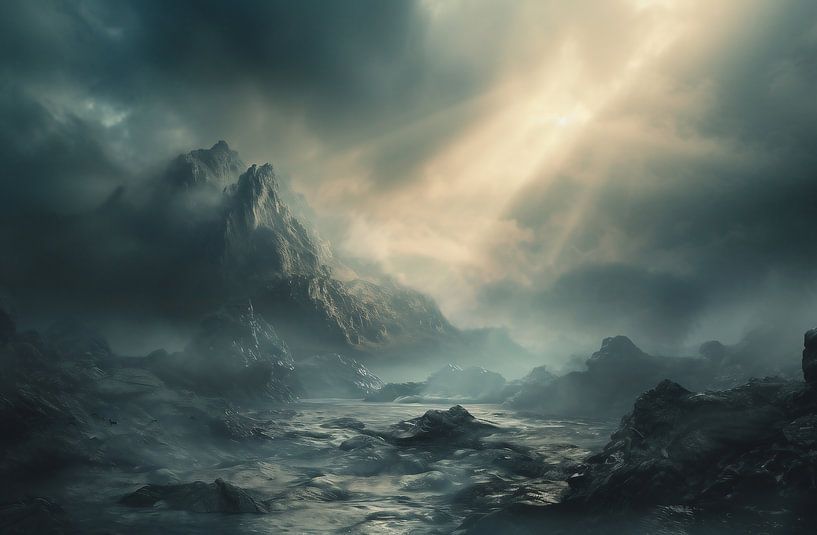 Fantastische bergwereld van fernlichtsicht