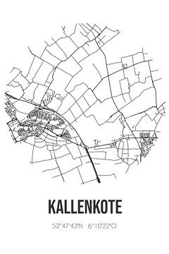 Kallenkote (Overijssel) | Karte | Schwarz und Weiß von Rezona