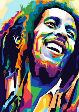 Bob Marley Wpap Pop Art van Noval Purnama