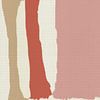 Abstrait minimaliste en rose, rouge, beige et blanc sur Art minimaliste abstrait
