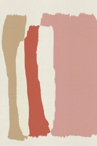 Minimalistisch abstract in roze rood, beige, wit