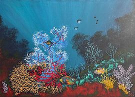 Kugelfisch im Korallenriff von Kenepa von Jos van Oorschot