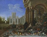 Vertumnus en Pomona op het paleis-terras, Peeter Gijsels van Meesterlijcke Meesters thumbnail