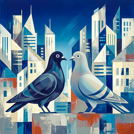 Pigeons in the city