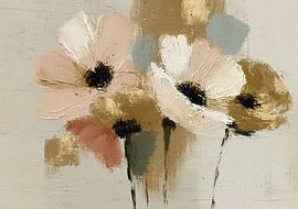 Abstract floral arrangement with gold accents by Niklas Maximilian