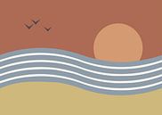 Panoramic beach with sunset by Atelier Hedy Marguerite thumbnail