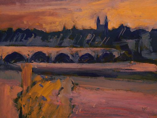 Evening light over Maastricht by Nop Briex