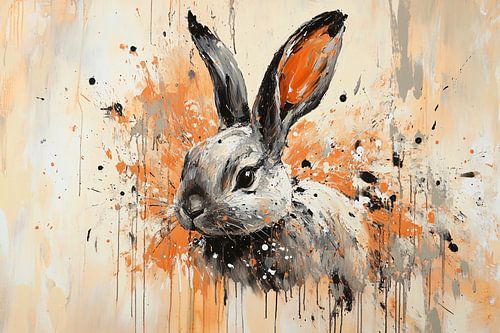 Dynamisch konijn met kleurspatten