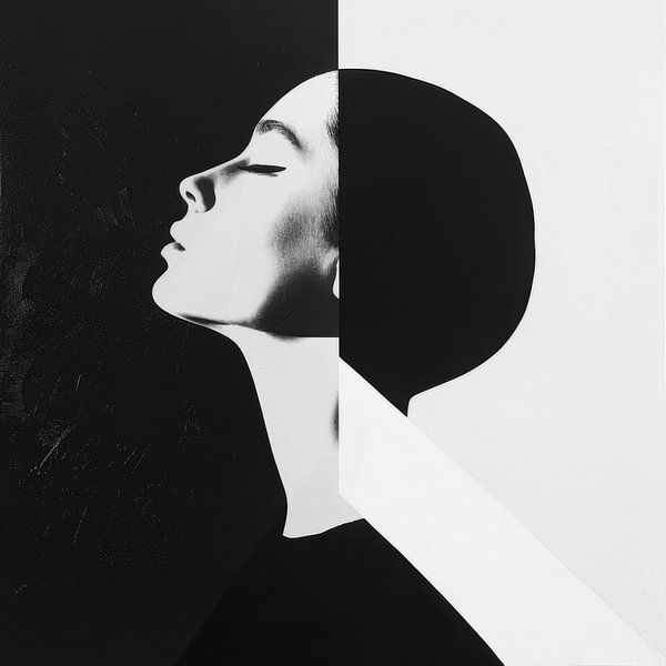 Frau Schwarz Weiß von Poster Art Shop