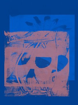 Blue and pink minimalist abstract