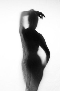 Silhouette black and white woman artistic by Corine de Ruiter