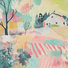 Kleurig Tuinlandschap van Blikvanger Schilderijen