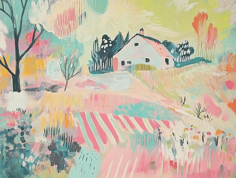 Paysage de jardin coloré par Peintures accrocheuses