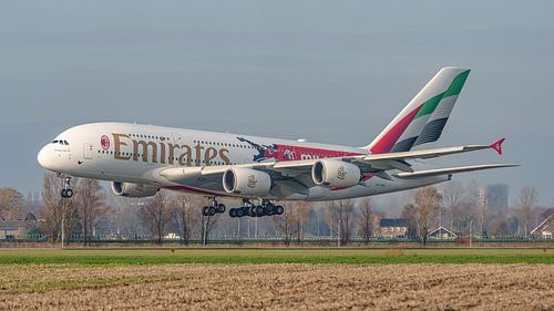 Emirates Airbus A380 in AC Milan livery.