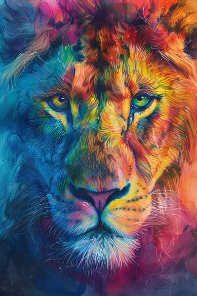 Rainbow Lion - Strength and Colourfulness by Eva Lee