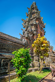 Balinese temple gate with carved stone by Troy Wegman
