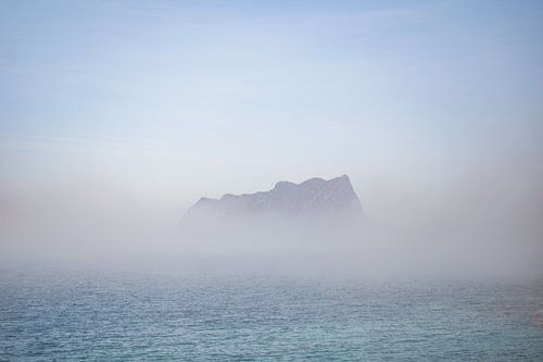 Nebel Blick Meer Insel, Costa Blanca Spanien