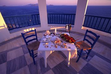 Table set by the sea by Matthias Stolt