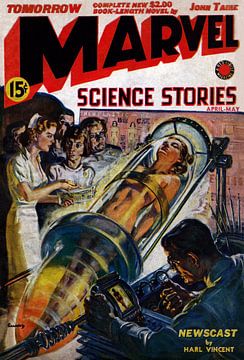 Première page de la bande dessinée Marvel - histoires de science sur Atelier Liesjes