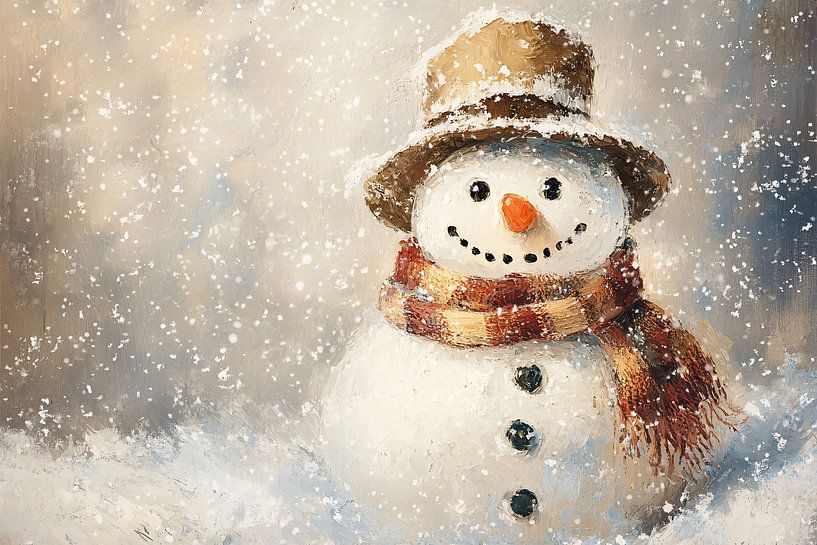 Winter snowman with hat by Imperial Art House