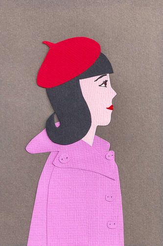 Fille au béret rouge