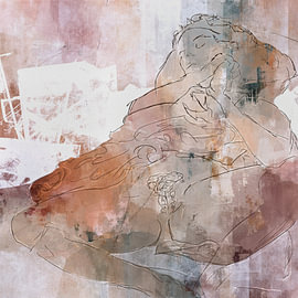 Gustav Klimt, Urban Collage | étude : Die Jungfrau - dessin et techniques mixtes sur MadameRuiz