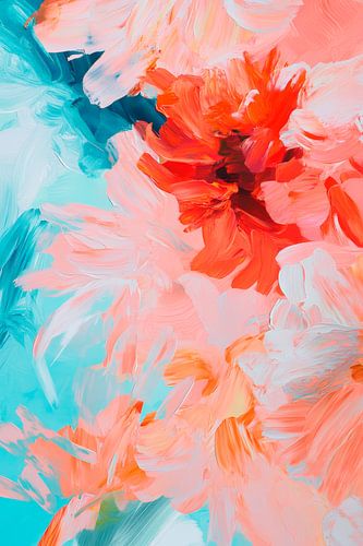 Kleurrijke bloemenpracht - Abstract schilderij
