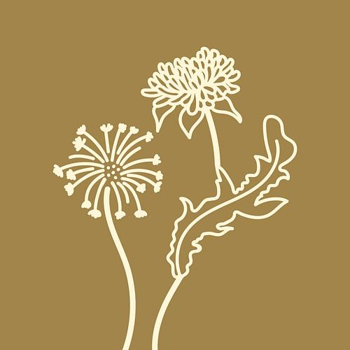 Bloemen en planten in Okergeel