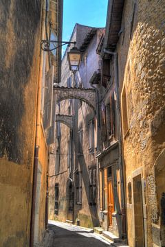 Colourful street in France