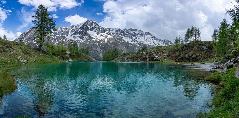 Lac Bleu in Arolla Zwitserland par Marc van Dijken