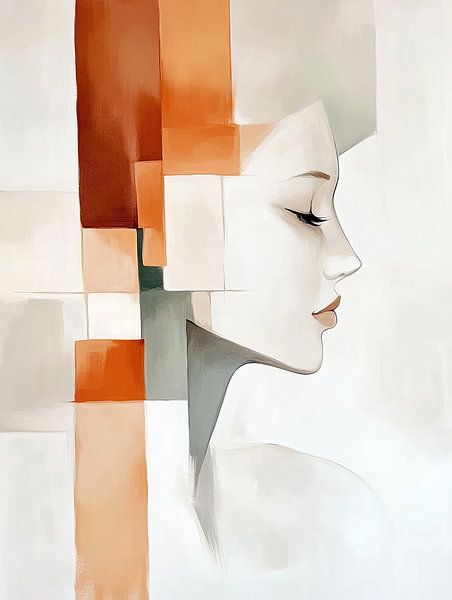 Vrouwenprofiel | Geometric Serenity van Zen en Meer